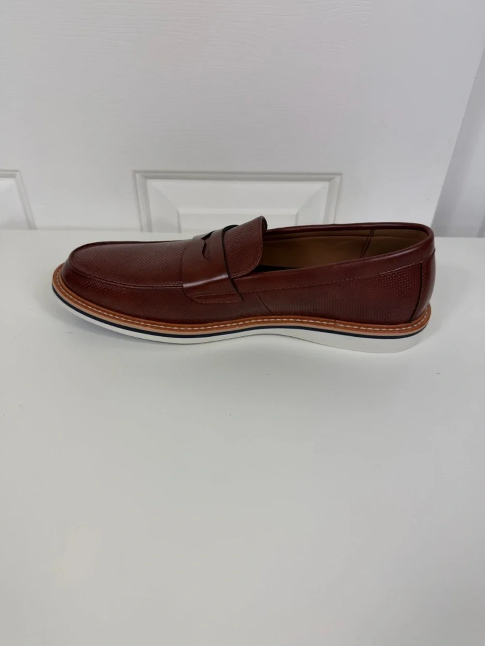 Madden M-Vonstr Men’s Cognac Leather Perforated Penny Loafers Size‎ 10